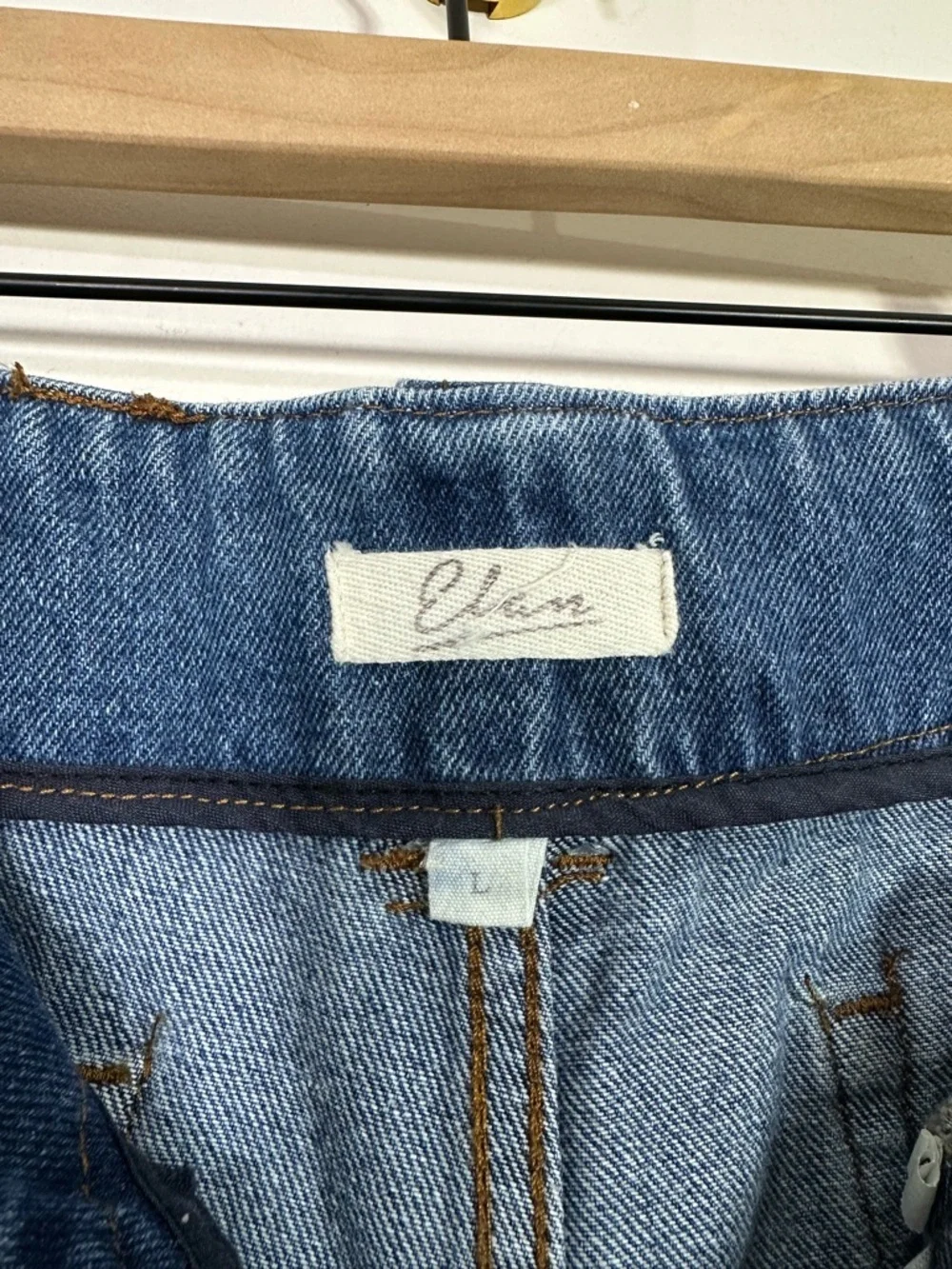 Elan High Rise Blue Denim Jean Shorts